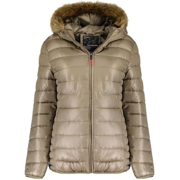 Doudoune Femme Geographical Norway Alicante Taupe Grey Cdiscount
