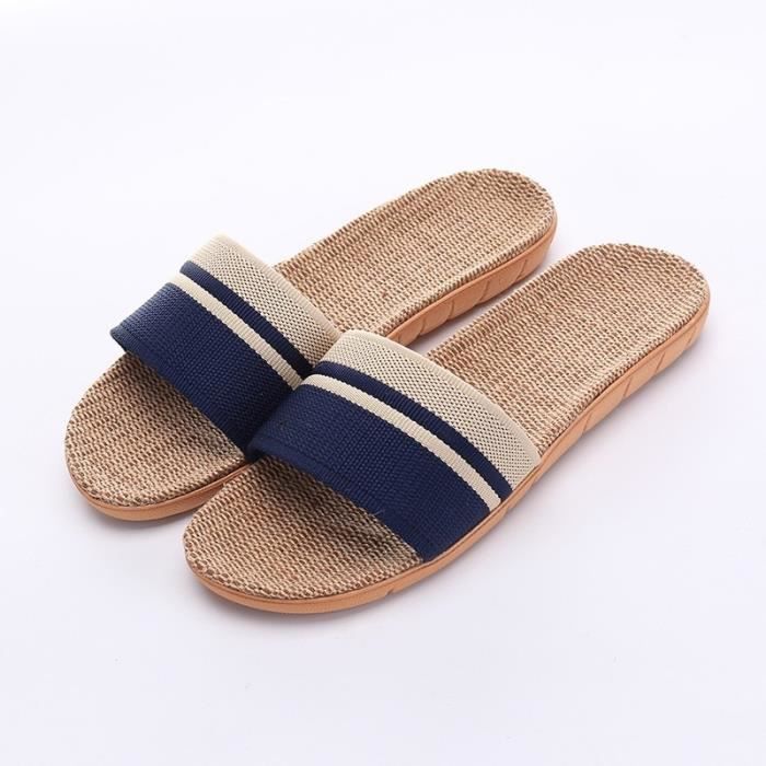Chaussons Ouverts Femme En Coton - Bride Croisée, Bout Ouvert, Léger Et Confortable (tailles 36-37)