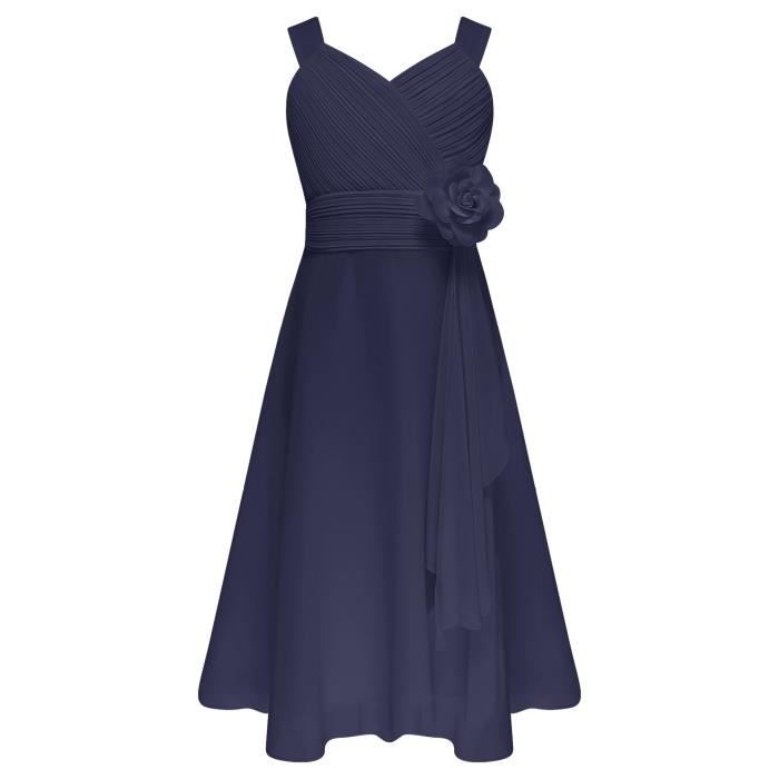 YIZYIF Enfant Fille Robe de Noël Manche Longue 3-14 Ans Rouge