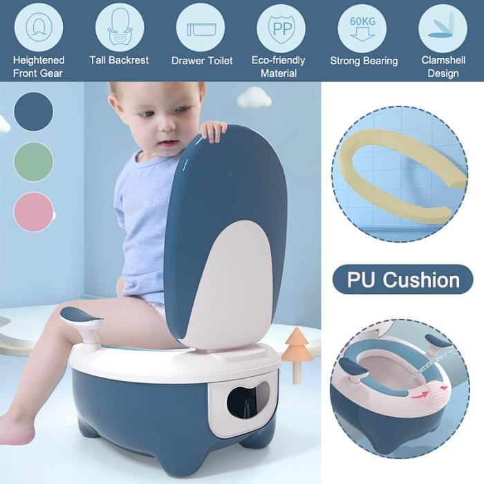 Enfant Pot Bebe Toilette Voyage Portable Design Amusant Siege De Pot Toilette Poignee Antiderapant Bleu Cdiscount Puericulture Eveil Bebe