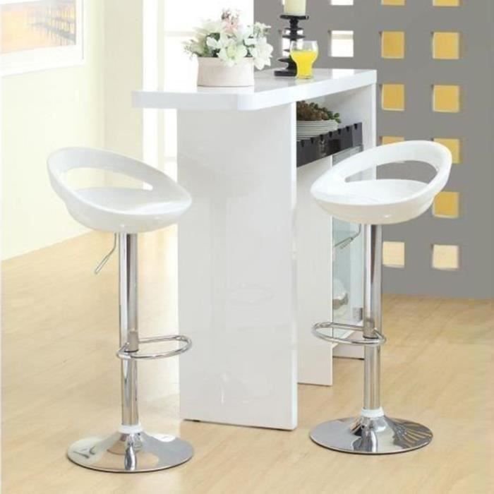 OOBEST® Lot de 2 tabourets de bar ABS(Blanc) Pivotant et réglable en Hauteur 59 cm - 80 cm Chaise de Bar mode OOBEST® Lot de 2 tabourets de bar ABS(Blanc) Pivotant et réglable en Hauteur 59 cm - 80 cm Chaise de Bar mode