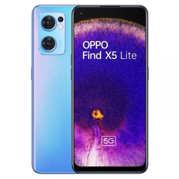 Téléphones portables Oppo Oppo Find X5 Lite 8+256GB startrails bleu DE.OPPO Find X5 Lite . Taille de lécran: 163 cm (6.43)