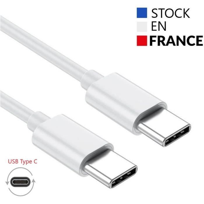 Câble USB Type C vers Type C - 1 Mètre pour ZTE Libero 5G II Charge Rapide - Câble de Recharge-Synchronisation Rapide