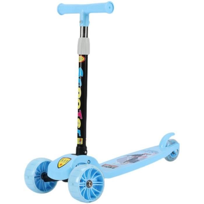 Trottinette pour enfants à 3 roues et 4 niveaux, réglable en hauteur, avec roues