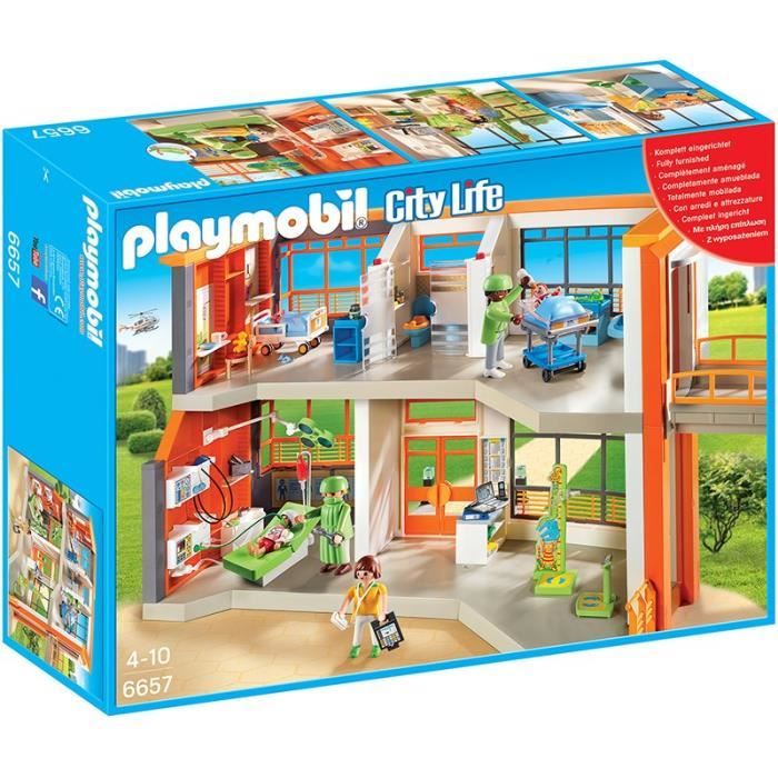 PLAYMOBIL - Hôpital Pédiatrique Aménagé 6657 - City Life