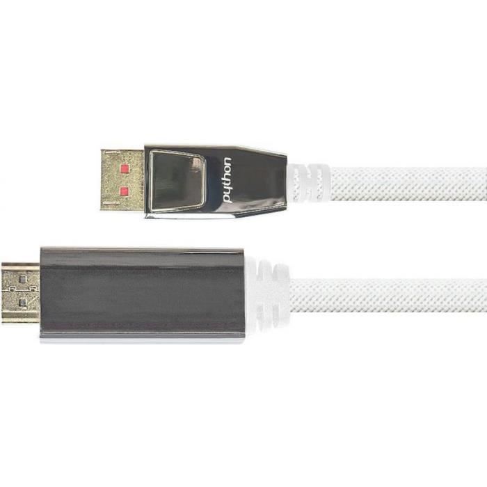 Câble vidéo - PYTHON - M0223 - DP 1.4 vers HDMI 2.0 - 4K 60Hz - 3 m ...
