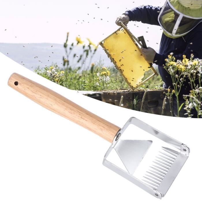 Fourchette à Désoperculer Double Tête - Outil Apiculture Pour Ruches, Poignée Acier Inoxydable, Grattoir à Miel Durable - 7