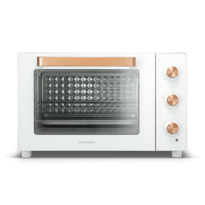 Mini four électrique posable - SCHNEIDER SCE2345CTWS - Chaleur tournante - Arrêt automatique - Eclairage - Blanc - Schneider