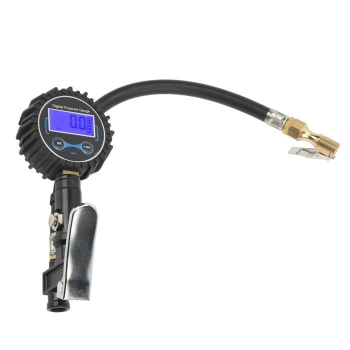 Manomètre Jauge de Pression des Pneus Numérique 200PSI Embout de
