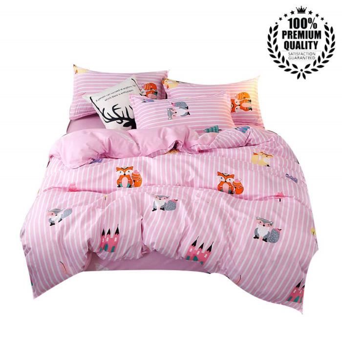 Housse De Couette Parure De Lit 4 Pieces Enfant Garcons Adulte Et Filles Taies D Oreiller Drap De Lit Liter 912 Cdiscount Maison