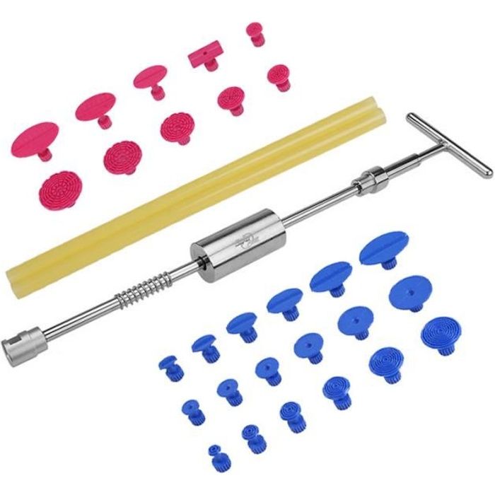 Outils Debosselage Debosselage sans peinture Outils Dent Puller Glissiere Marteau Extracteur Tabs Ventouse Outils a main Kit