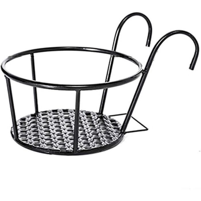 Supports à Fleurs Suspendus Pour Clôture/balcon - Lot De 4, Fer Antirouille - Porte-pots Décoratifs élégants - 10