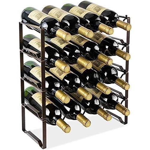 Étagère à Vin 7 Bouteilles En Métal Noir - Casier Range Bouteilles Design Industriel