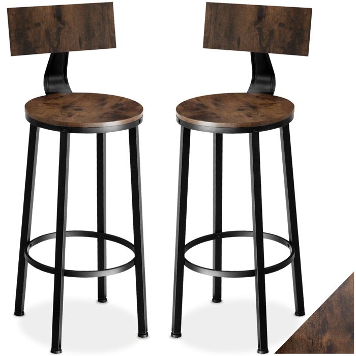 Housses Tabouret De Bar Budge – Lot De 2 – Tweed Marron Clair – Imperméable 600D – 86x91x104 Cm