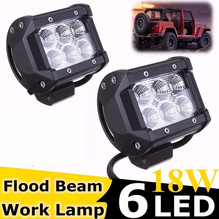 Barre LED Travail 72W 12-60V - 24 LEDs, 2200 Lumens, Pour Voiture Offroad