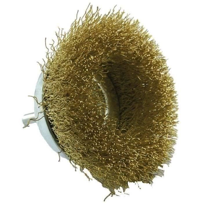 Brosse coupe - TIVOLY - D: 75 mm - Fils de laiton ondulés - Décapage