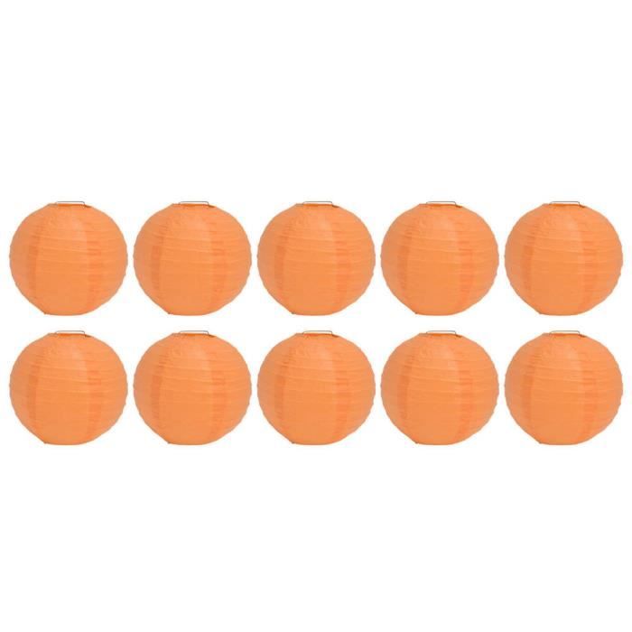 12 Lanternes Chinoises En Papier Rondes - Tailles 10 à 25 Cm - Couleurs Rose, Orange, Rouge - Pour Fêtes, Mariages, Décoration