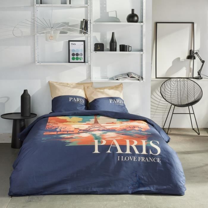 Parure de lit TODAY JAVA 2 personnes 240x220 cm Coton Imprimé Paris