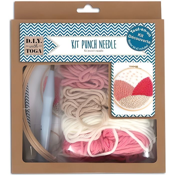 Kit de broderie en relief Punch needle - TOGA - Multicolore - Rose - Femme