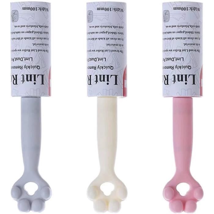Rouleau Anti-poils Animaux 12 Rouleaux/1080 Feuilles - Super Collant, Réutilisable - Avec 2 Poignées - Pour Vêtements, Canapés, Tapis