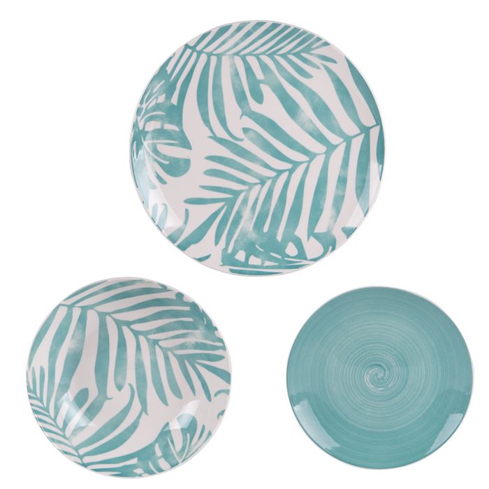 Service 18 pièces Tropical bleu - Trendup