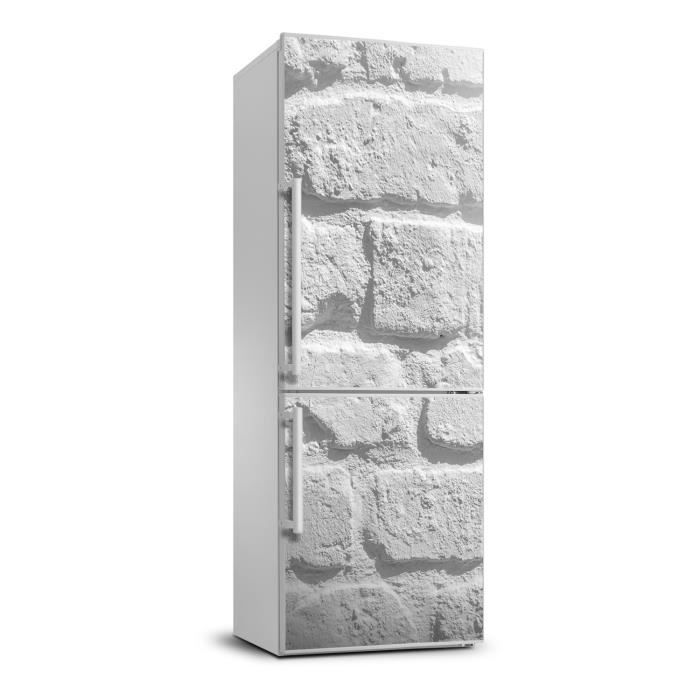 Tulup Autocollant Frigo Réfrigérateur 70x190cm Sur Un Mur Décoratif Auto- Adhésif - Dahlia Blanc