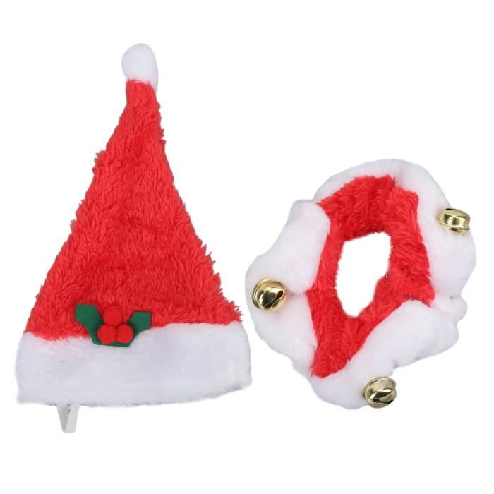 VGEBY Collier de chapeau de Noël pour chien 2 Ensembles De Chapeau De