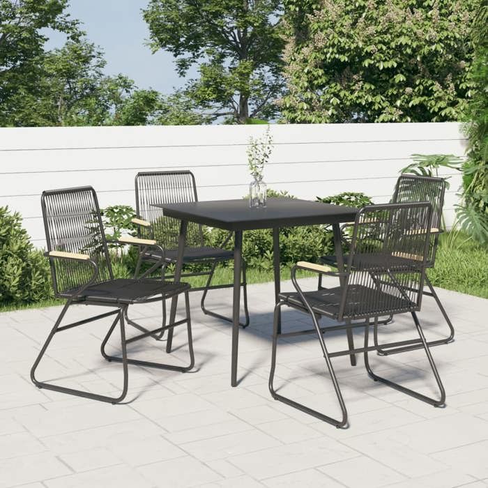 vidaXL Mobilier à Dîner de Jardin 5 pcs Ensemble à Manger de Patio avec Table et Chaise Meubles de Terrasse Extérieur 3060268