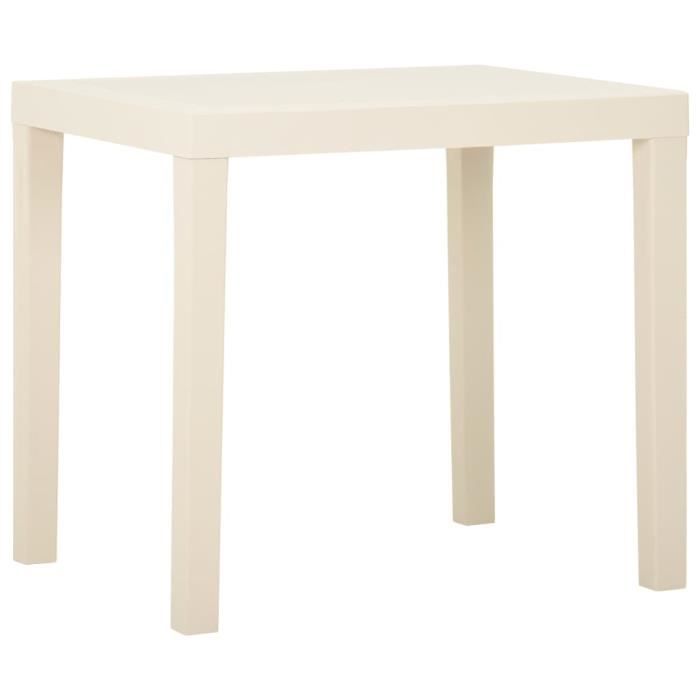 Meuble Table de jardin - Blanc - 79x65x72 cm - Plastique 10 KG