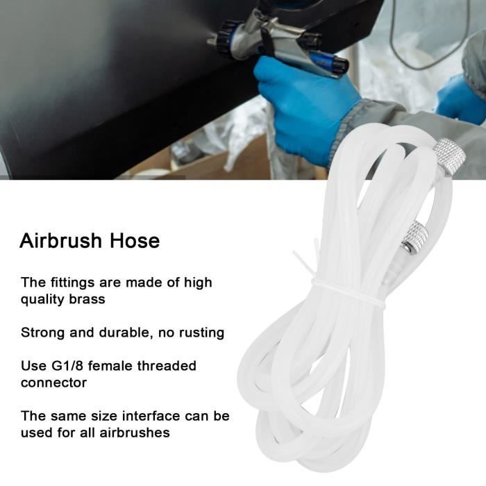 1.8M EVA Tressé Aérographe Tuyau Air Tube 1/8 -1/4 Adaptateur Raccord
