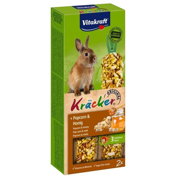 Meilleurs prix pour VITAKRAFT Kräcker Popcorn et miel P/2 - Pour lapin nain