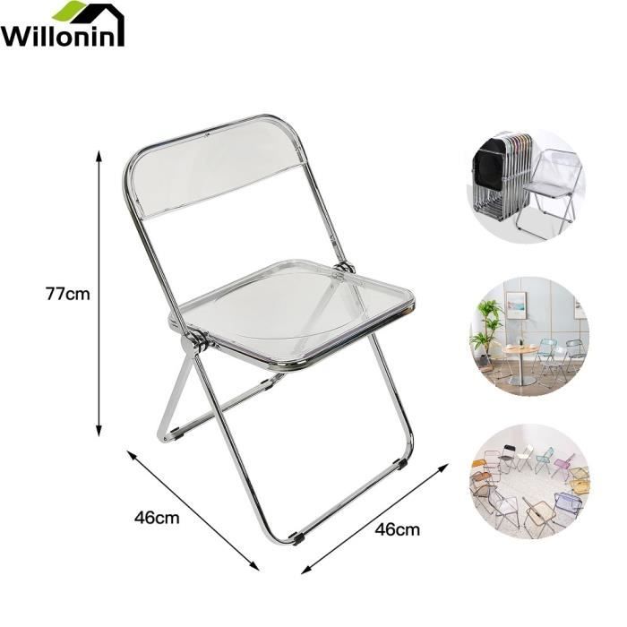 Chaise de Cuisine Victoria Transparent - WILLONIN - Pliante en acrylique - Élégance - Chic
