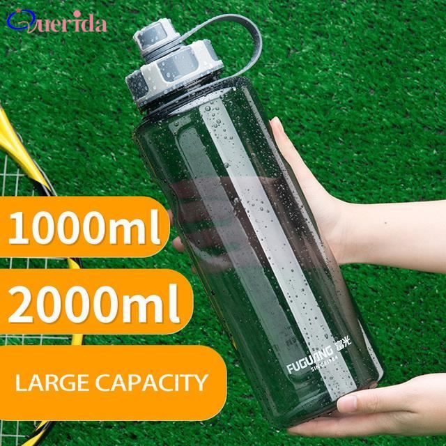 Bouteille Sport 1000ml PRATYAHARA – Grand Format – PE+PP – Blanc – Classique – Paille – Hockey/Football