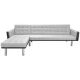 6267JOLI® Canapé d'angle réversible convertible Sofa de salon Confortable• Canapé-lit Scandinave tissu 218 x 155 x 69 cm Noir et Gri-1