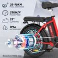 HITWAY Vélo Électrique 20" - E-Bike Adulte Pliable - Batterie 36V/11.2Ah - Moteur 250W - Portée 35-90km - Shimano 7 Vitesses - Rouge-1