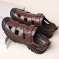 Sandales de randonnée Homme en cuir Respirant - BININBOX - Scratch - Marron-1