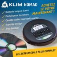 KLIM Nomad - Nouveauté 2023 - Lecteur CD Portable - Batterie Intégrée Longue Durée - avec Écouteurs - Compatible CD-R, CD-RW-1