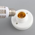 Culot de Lampe Support de douille de lampe à ampoule à vis à base ronde en plastique E27 Blanc-1