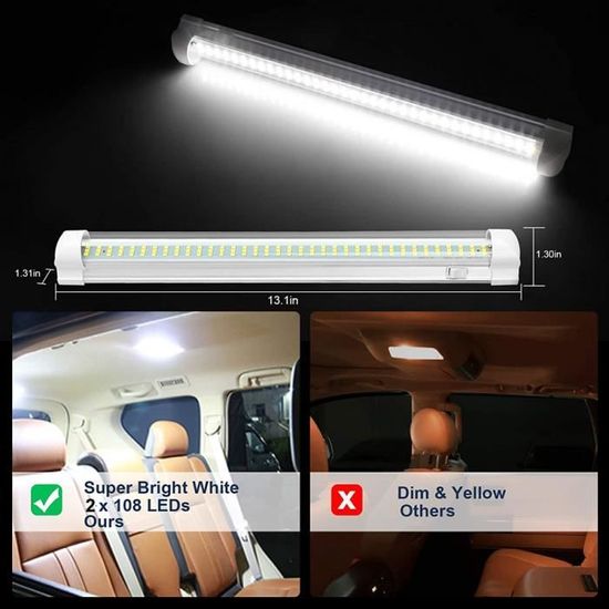 TrustWheel Barre LED 12v Camping Car, 2 Paquets Voiture Interieur Rampe 12v, Lampe Reglette LED, pour Cuisine avec Interrupteur, 3000K/6000K 1800LM Ultra-Lumineux TrustWheel Barre LED 12v Camping Car, 2 Paquets Voiture Interieur Rampe 12v, Lampe Reglette LED, pour Cuisine avec Interrupteur, 3000K/6000K 1800LM Ultra-Lumineux