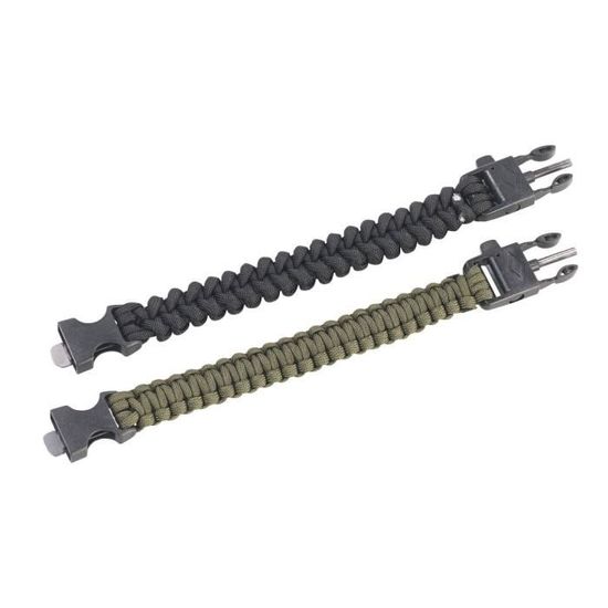 Bracelet De Survie 2 En 1 - Allume-feu, Sifflet, Réglable, Pour Camping Et Urgence