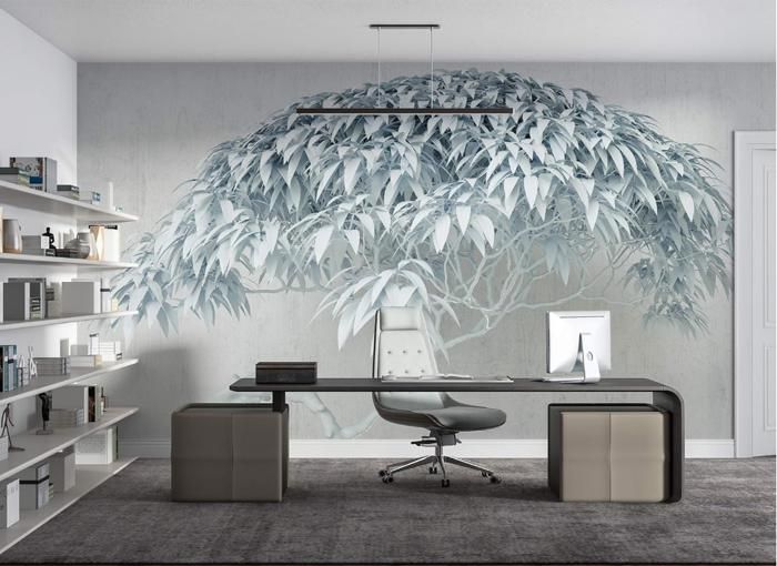 Papier Peint Panoramique 3D Soie 350×256cm Arbre Géant pour Salon ...