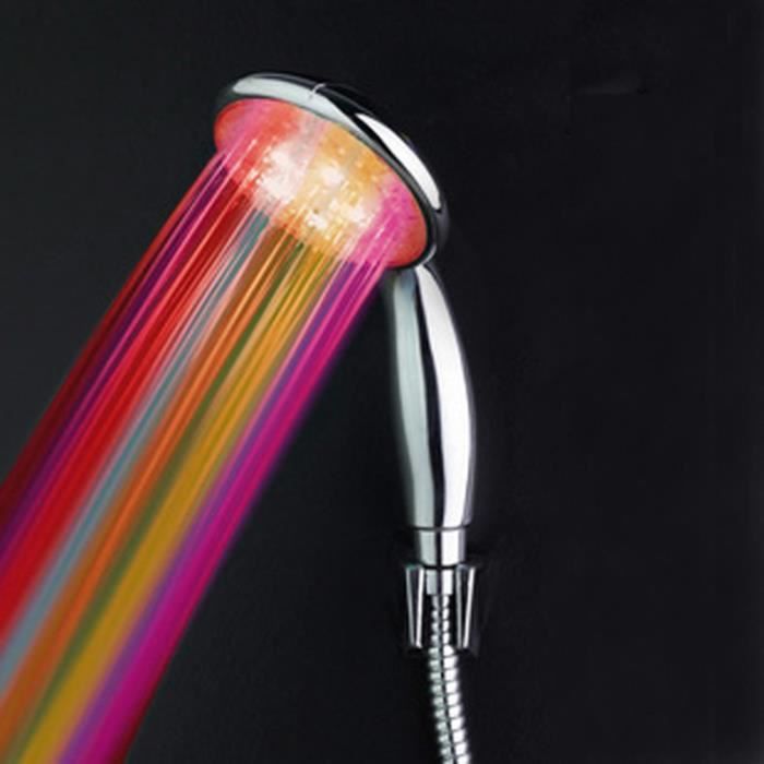 Poche 7 couleurs LED douche bain maison lumière douche tête de bain - Cdiscount  Bricolage