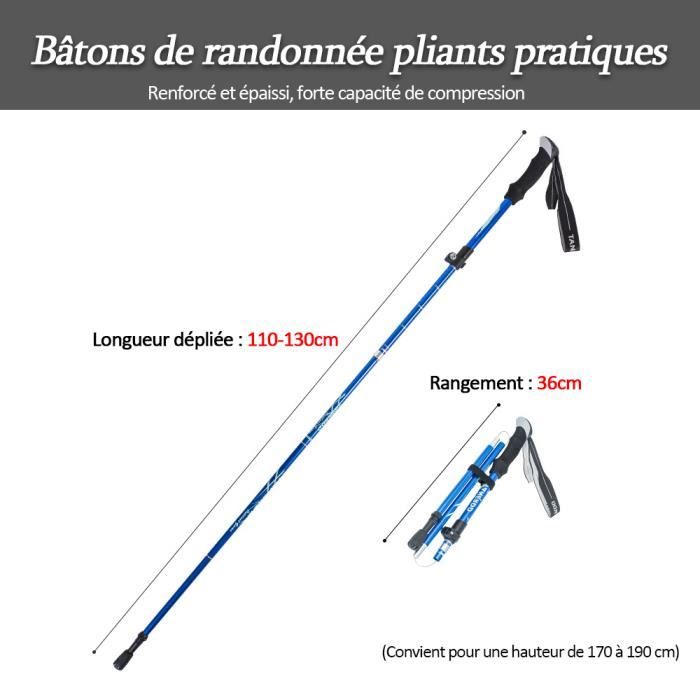 Bâtons De Ski De Randonnée Et Freeride Télescopiques, SIMOND VARIO 2 Safety Bleu