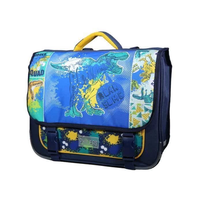 Bagtrotter Schulranzen Mit Dino-Motiv – 2-Fach Federmäppchen In Blau