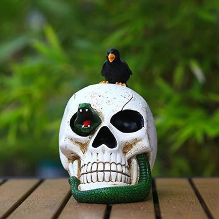 Modèle De Crâne-Tête De Mort Humain Taille Réelle, Décoration De Squelette  En Résine, Décorations D'Halloween Pour La Maison[u5426]