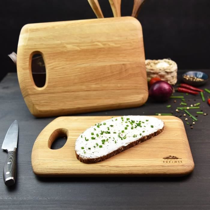 Promo Planche à Découper, Set De 4 Pièces Essentiel Bois Naturel Plateau Fromage Rond 1270315