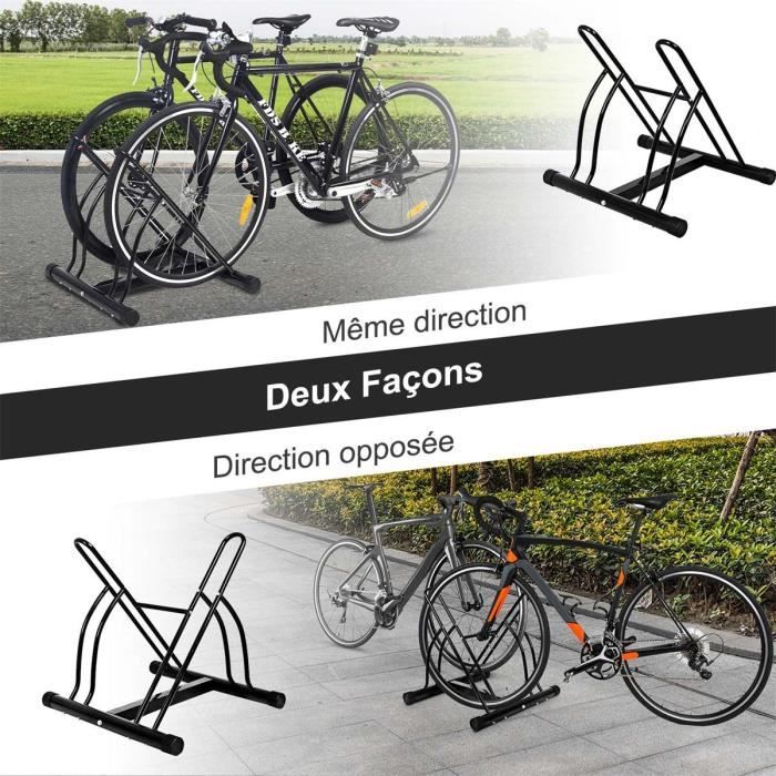 COSTWAY Systeme Range velo en Acier Ratelier 2 Velos Fixation Sol pour Rack d emballage de Velos Utilisation Interieure Exterieure Cdiscount Auto