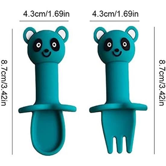 Couverts Enfant Munchkin Raise - Fourchette Et Cuillère Avec Butée Antibactérienne | Pour Bébés Dès 12 Mois, Sans BPA