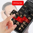 HURRISE Téléphone à clapet Téléphone portable à rabat de 3,0 pouces pour personnes âgées, gros boutons, telephonie portable Ternir-2
