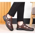 Sandales de randonnée Homme en cuir Respirant - BININBOX - Scratch - Marron-2